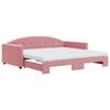 vidaXL Sof&aacute; cama nido con colch&oacute;n terciopelo rosa 100x200 cm
