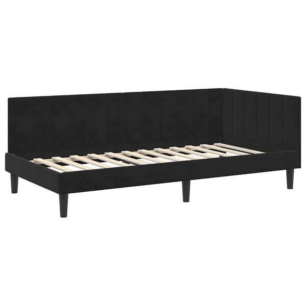 vidaXL Estructura de cama en esquina Negro 100 cm x 200 cm Terciopelo