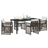 vidaXL Conjunto de Comedor de Jard&iacute;n 5 pcs Marr&oacute;n rat&aacute;n sint&eacute;tico