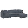 vidaXL Sof&aacute; modular con reposapi&eacute;s y cojines en terciopelo gris oscuro