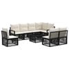 vidaXL Conjunto de sof&aacute;s de jard&iacute;n 9 pcs Negro rat&aacute;n sint&eacute;tico
