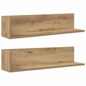 vidaXL Estantes de pared 2 uds madera roble artisan 75x16,5x16,5 cm
