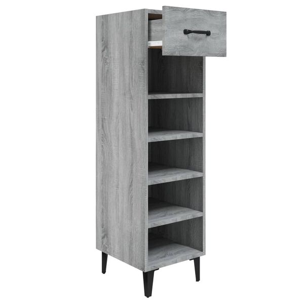 vidaXL Mueble zapatero madera contrachapada gris Sonoma 30x35x105 cm