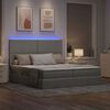 vidaXL Cama con tira de luces LED Gris Claro 180 x 200 cm tela