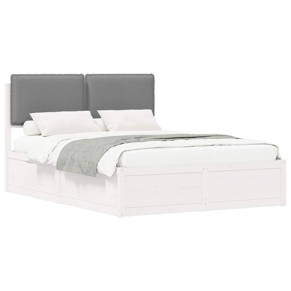 vidaXL Estructura de Cama con Cabecera Tapizada Gris Claro