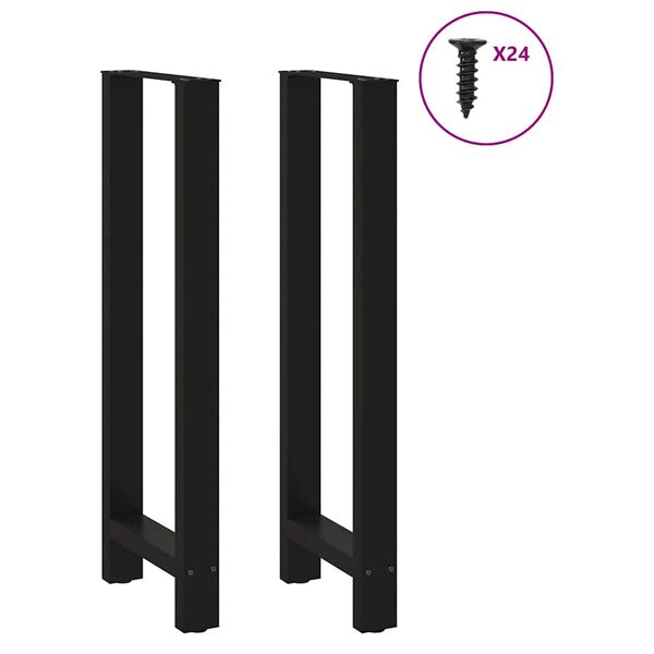 vidaXL Patas para mesa de bar negras (2 unidades, 50 x 110-111 cm, acero)