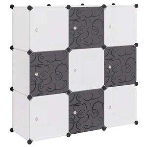 vidaXL Armario cubo organizador con 9 compartimentos negro y blanco