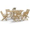 vidaXL Juego de comedor para jard&iacute;n 7 piezas madera maciza acacia