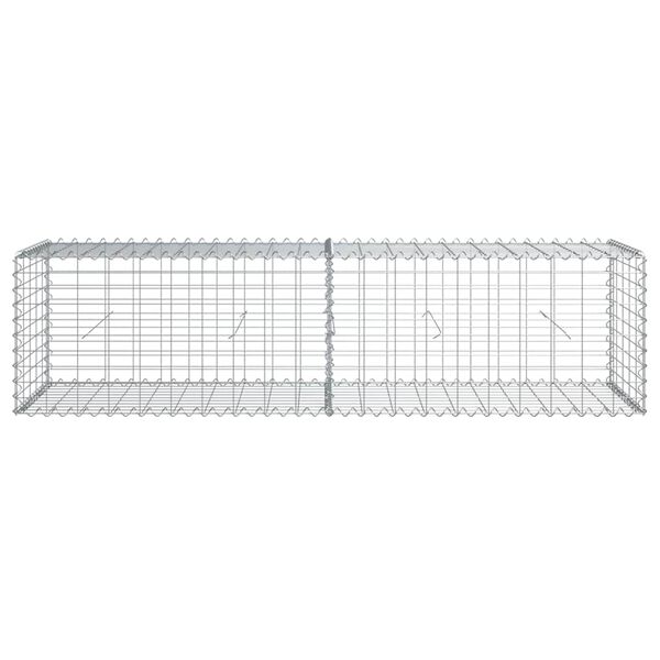 vidaXL Cesta de gaviones con cubierta hierro galvanizado 200x50x50 cm