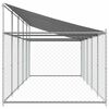 vidaXL Jaula de perros techo y puerta acero galvanizado gris 10x2x2 m