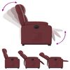 vidaXL Sillón elevable eléctrico cuero artificial rojo tinto