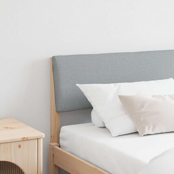 vidaXL Cabecero tapizado Gris Claro 200 cm Madera de pino macizo