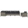 vidaXL Set de muebles de jard&iacute;n 6 pzas y cojines rat&aacute;n sint&eacute;tico gris