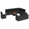 vidaXL Set de sof&aacute;s de jard&iacute;n 11 pzas y cojines rat&aacute;n sint&eacute;tico negro