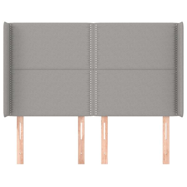 vidaXL Cabecero con orejas de tela gris claro 147x16x118/128 cm