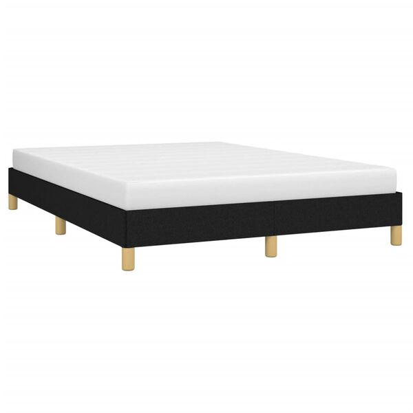 vidaXL Cama sin colch&oacute;n tela negro 140x190 cm