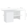 vidaXL Mesa de centro madera contrachapada blanco 90x60x46,5 cm