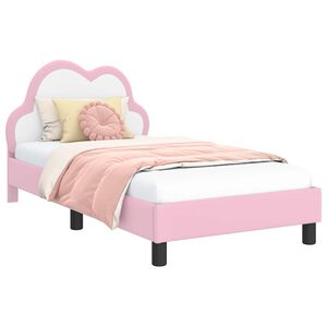 vidaXL Estructura de cama con cabecera Rosa 80 x 160 cm PU