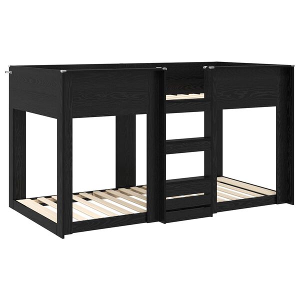 vidaXL Cama Litera para Ni&ntilde;os Roble Negro 90 x 200 cm
