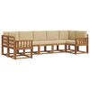 vidaXL Conjunto de sof&aacute;s de exterior con coj&iacute;n 7 pcs Natural y Beige