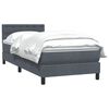 vidaXL Cama box spring con colch&oacute;n terciopelo gris oscuro 90x210 cm