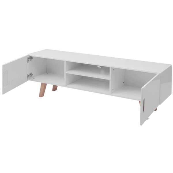 vidaXL Mueble para TV MDF blanco brillante 150x35x48,5 cm