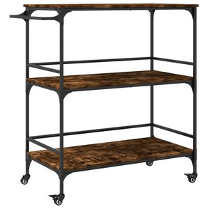 vidaXL Carrito de cocina madera ingenier&iacute;a roble humo 100,5x50x105 cm