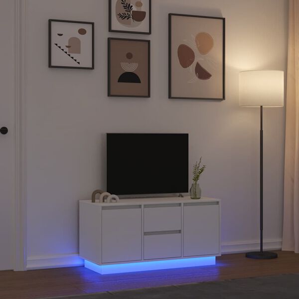 vidaXL Mueble de TV con luces LED blanco 100x41x50 cm