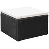 vidaXL Set de muebles de jard&iacute;n 4 pzas rat&aacute;n sint&eacute;tico negro y blanco