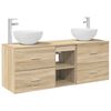 vidaXL Juego de Muebles de Ba&ntilde;o 3 uds. Roble Sonoma