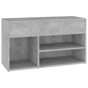 vidaXL Banco zapatero madera de ingenier&iacute;a gris hormig&oacute;n 80x30x45 cm