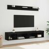 vidaXL Conjunto de mueble para TV de pared con LED 5 pcs Roble Negro