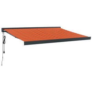 vidaXL Toldo retr&aacute;ctil aluminio y tela naranja y marr&oacute;n 3x2,5 m