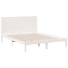vidaXL Cama extralarga sin colch&oacute;n madera maciza blanca 160x220 cm