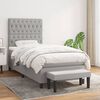 vidaXL Cama box spring con colch&oacute;n tela gris claro 90x200 cm