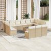 vidaXL Set sofás de jardín 14 pzas con cojines ratán sintético beige