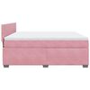 vidaXL Cama box spring con colch&oacute;n terciopelo rosa 180x200 cm
