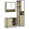 vidaXL Set de muebles de ba&ntilde;o 3 pzas madera contrachapada roble Sonoma
