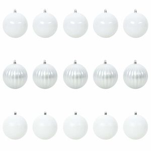vidaXL Juego de Esferas Navide&ntilde;as XL 15 uds. &Oslash; 10 cm Pl&aacute;stico LED