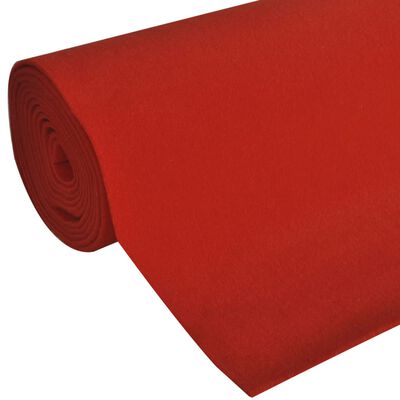Alfombra de pasillo vidaXL roja 1 x 20 m muy densa 400 g / m²