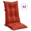 vidaXL Cojines silla respaldo alto 2 uds tela rojo melange 120x50x7 cm