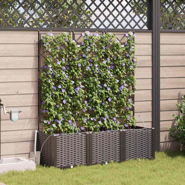 vidaXL Macetero de Jard&iacute;n 3 pcs Marr&oacute;n Acero