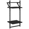 vidaXL Conjunto de estantes de pared con estante 6 pcs Roble Negro
