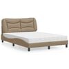 vidaXL Cama con colch&oacute;n Hvar cuero sint&eacute;tico capuchino 120x200 cm