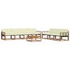 vidaXL Conjunto de sof&aacute;s de exterior con coj&iacute;n 8 pcs Natural y Crema
