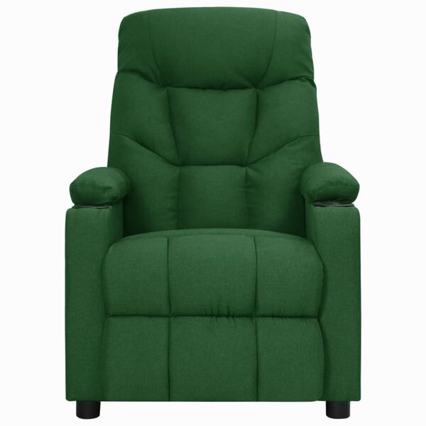 vidaXL Sill&oacute;n elevable tela verde oscuro