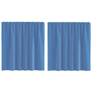 vidaXL Cortinas de gasa con bolsillos para varillas 2 uds. azul real
