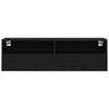 vidaXL Mueble de TV Montado en la Pared Roble Negro 100 x 30 x 30 cm