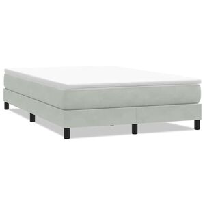 vidaXL Cama box spring sin colch&oacute;n terciopelo gris claro 160x210 cm