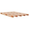 vidaXL Cama de palets madera maciza de pino marr&oacute;n cera 140x200 cm